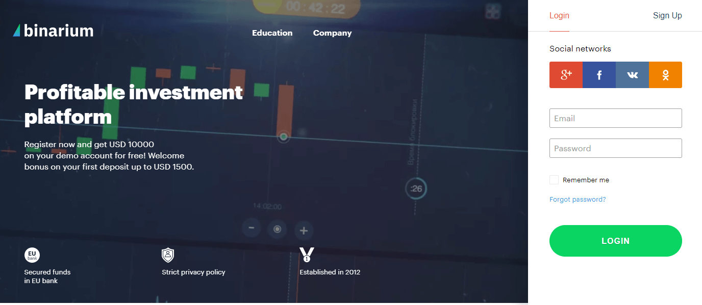 如何登录到Binarium 如何登录到Binarium